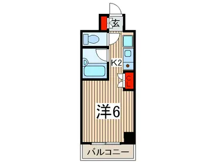 アルプ所沢(ワンルーム/8階)の間取り写真