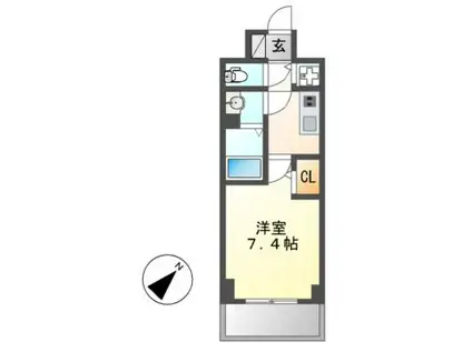 エスリード新栄グランラグジェ(1K/4階)の間取り写真