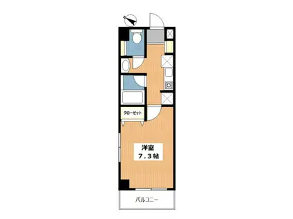FUJIKYU8(1K/4階)の間取り写真