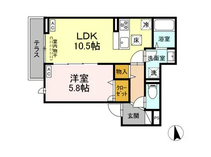 グラナーデ貫井(1LDK/1階)の間取り写真