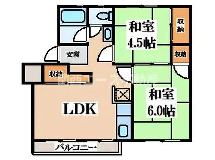 香里三井団地(2LDK/5階)の間取り写真