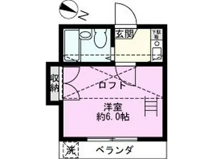 パティーナ春日部(1K/2階)の間取り写真
