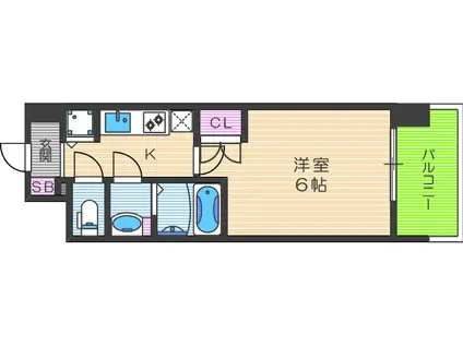 エス・キュート梅田東(1K/4階)の間取り写真