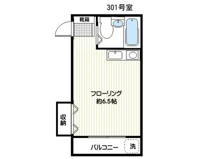 ヴィラ・モンプレジール(ワンルーム/3階)の間取り写真