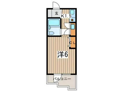 エムズ南林間(1K/2階)の間取り写真