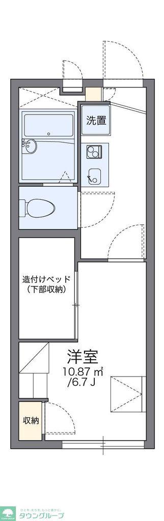 レオパレスオープンハウス21(1K/1階)の間取り写真