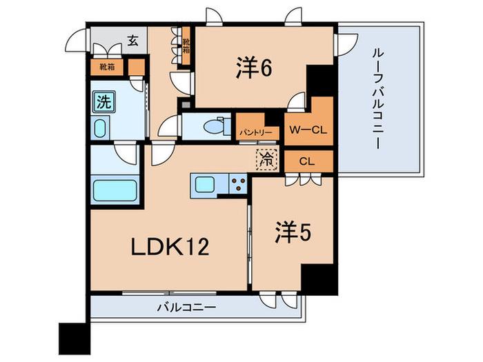 シーズンフラッツ新大塚(2LDK/5階)の間取り写真