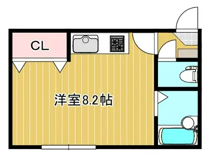 リバティとん田(ワンルーム/4階)の間取り写真