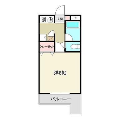 レジデンス徳島(1K/3階)の間取り写真