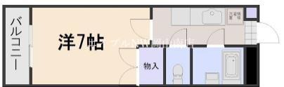アルフィーネ十日市D棟(1K/2階)の間取り写真