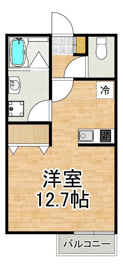 ARCE IX アルセ ナイン(ワンルーム/1階)の間取り写真