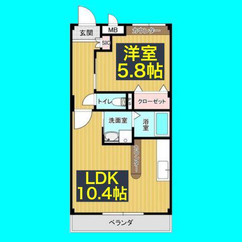 HAST堀田(1LDK/3階)の間取り写真
