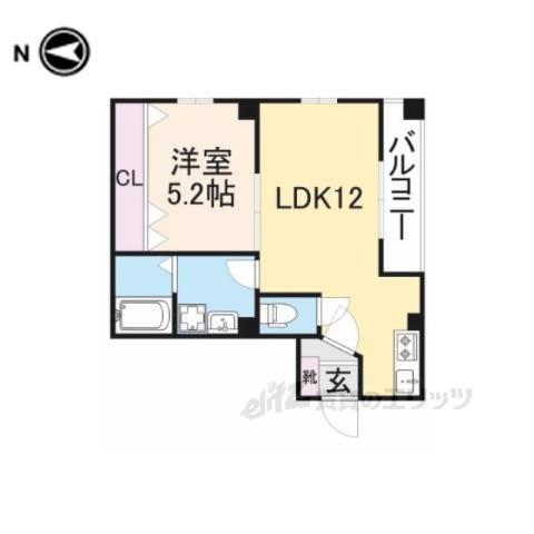 エクセレント天理(1LDK/2階)の間取り写真