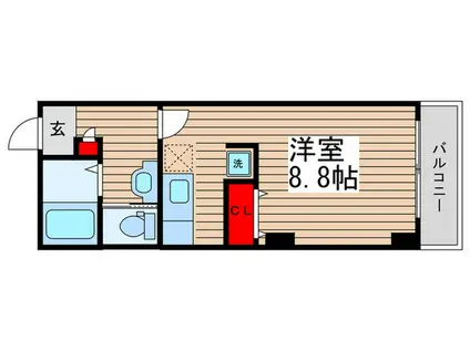 グランシャトー津田沼(ワンルーム/2階)の間取り写真