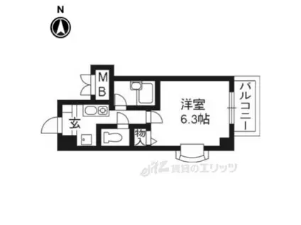 ベラジオ四条堀川(1K/6階)の間取り写真