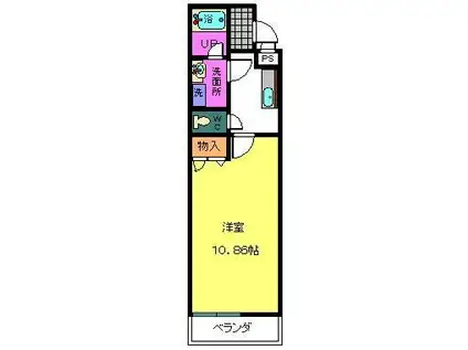 パイナップル荘(1K/2階)の間取り写真