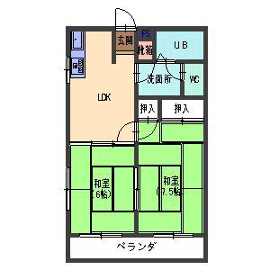 SEIGAコーポ(2DK/3階)の間取り写真