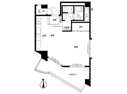 チサンマンション(ワンルーム/5階)の間取り写真