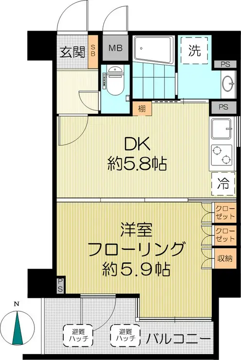 パティオ西早稲田 5階階 間取り