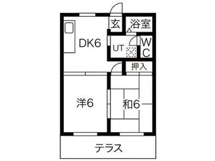 リバーサイド壱番館(2DK/1階)の間取り写真