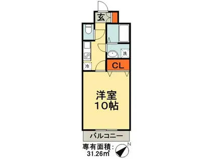 ファーストレジデンス(1K/2階)の間取り写真