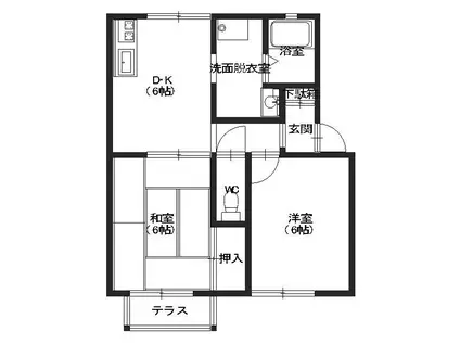 第一セジュール(2DK/2階)の間取り写真