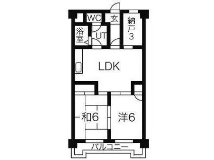エトワール八田(2SLDK/5階)の間取り写真
