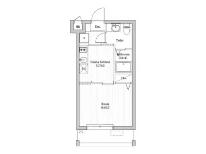 アーバンパーク六町(1DK/3階)の間取り写真