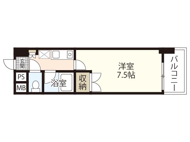 リバーメゾン横川(1K/6階)の間取り写真