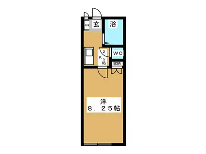 パトリリオーネ(1K/2階)の間取り写真