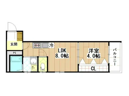 MUSE ZIO V(1LDK/1階)の間取り写真