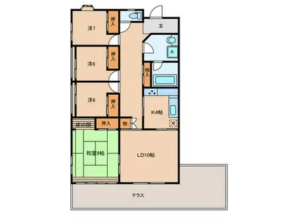 エクセルコート名和(4LDK/1階)の間取り写真