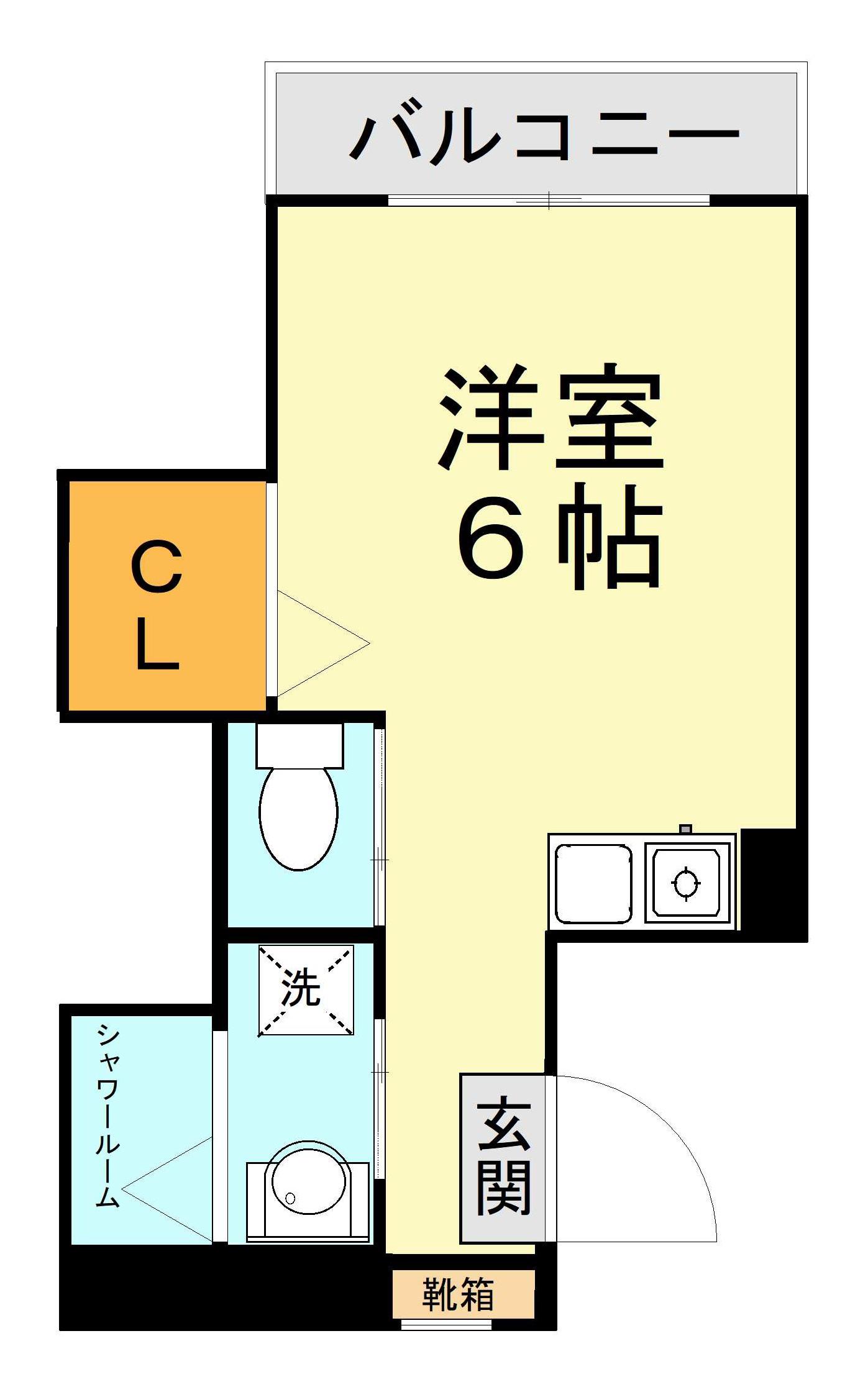 コーポフラワー(ワンルーム/4階)の間取り写真