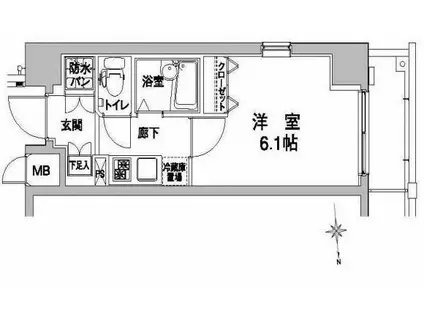 ドルチェ東京深川・壱番館(1K/7階)の間取り写真