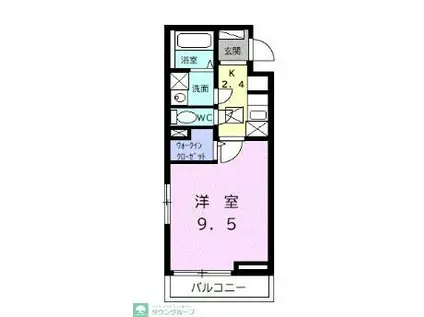 サウスII(1K/1階)の間取り写真