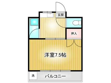コーポ倉正(1K/3階)の間取り写真