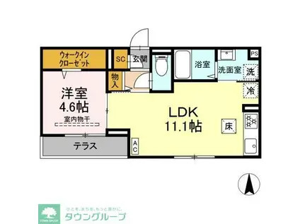 D PAINA松見町(1LDK/1階)の間取り写真