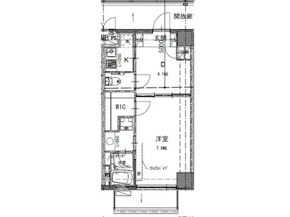 ドミ・エメロード デザイナーズマンション(1SDK/5階)の間取り写真