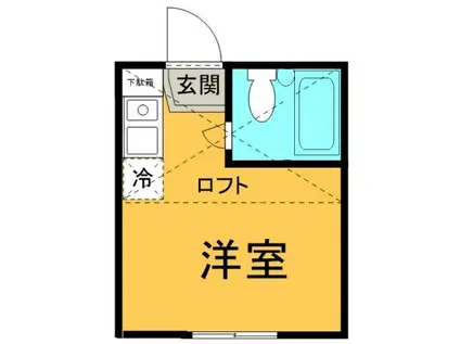 ユナイト殿町アラベスク(ワンルーム/2階)の間取り写真