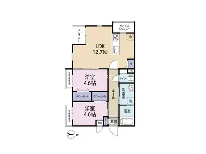 MON665(2LDK/5階)の間取り写真