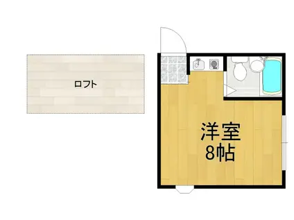 パレス甲東園(ワンルーム/1階)の間取り写真