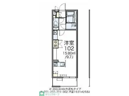 レオネクストグランフォーレスト(ワンルーム/1階)の間取り写真