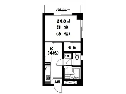 恵比寿クレセントSAKI(1K/3階)の間取り写真