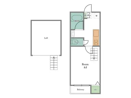 グリーンフォレスト(1K/2階)の間取り写真