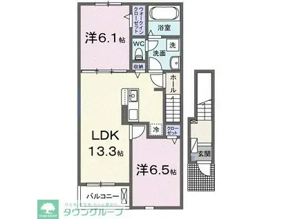 ライフベリー A(2LDK/2階)の間取り写真