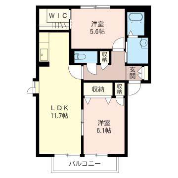シモ弐番館(2LDK/1階)の間取り写真