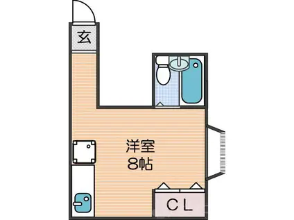 ピエールカルダン(ワンルーム/5階)の間取り写真