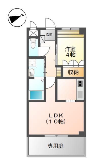 レマーレ(1LDK/1階)の間取り写真