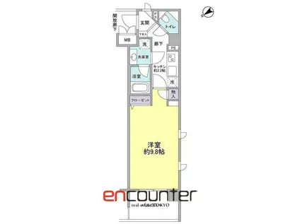 アルクス(1K/5階)の間取り写真