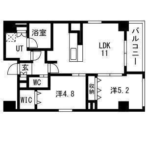 ポルタニグラサウス(2LDK/8階)の間取り写真